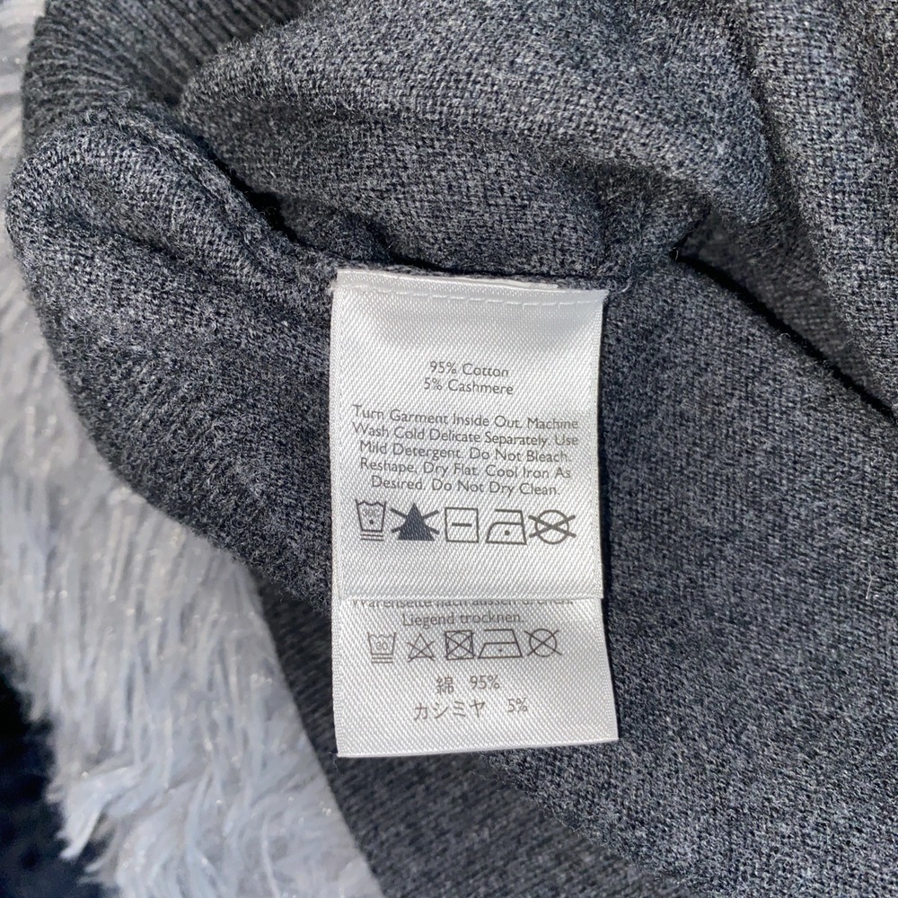 Eddie Bauer Men's Sz M Gray Cashmere Blend Cotton Long Sleeve V Neck Preppy - Picture 7 of 7
